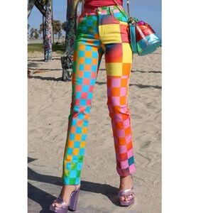 Bruce Glen Psycheck Flared Jeans. Sz 12.